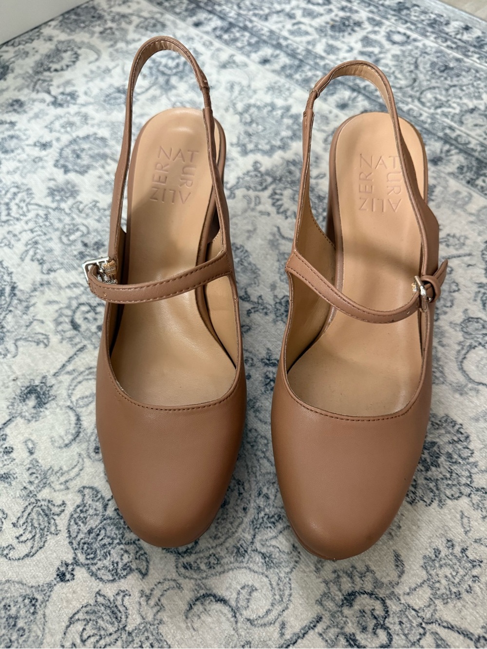Naturalizer Tan Slingback Mary Jane Clogs